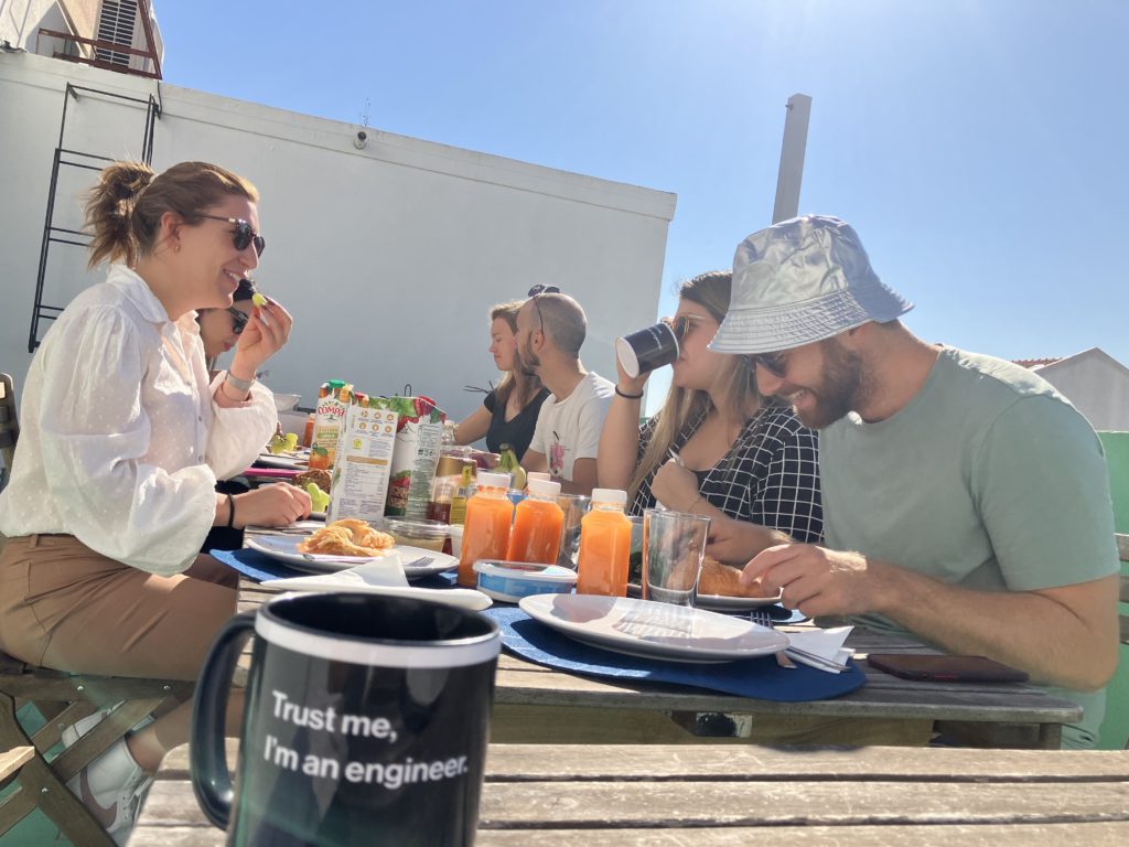 Valispace breakfasts on our sunny Lisbon balcony