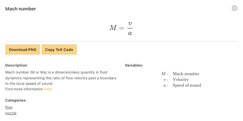 Mach number formula